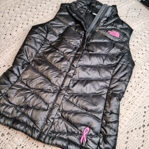The North Face 550 Goose Down Pink Ribbon Womens XS Vest Quilted Outdoor Cancer